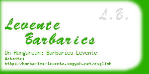 levente barbarics business card